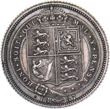 1887 Sixpence (R Over I) - Victoria British Silver Coin - Very Nice