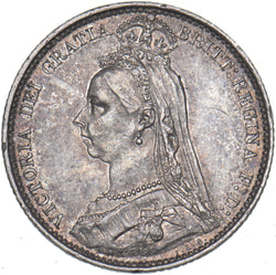 1887 Sixpence - Victoria British Silver Coin - Very Nice