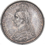 1887 Sixpence - Victoria British Silver Coin - Very Nice