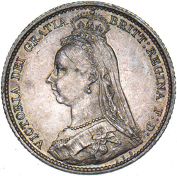 1891 Sixpence - Victoria British Silver Coin - Very Nice