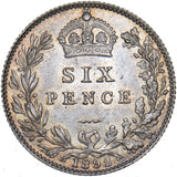 1892 Sixpence - Victoria British Silver Coin - Very Nice