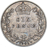 1901 Sixpence - Victoria British Silver Coin - Nice