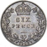1902 Matt Proof Sixpence - Edward VII British Silver Coin - Very Nice