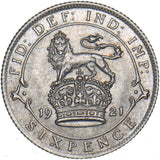 1921 Sixpence - George V British Silver Coin - Very Nice