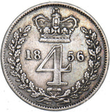 1856 Maundy Fourpence - Victoria British Silver Coin - Nice