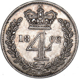 1862 Maundy Fourpence - Victoria British Silver Coin - Very Nice