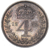 1932 Maundy Fourpence - George V British Silver Coin - Very Nice