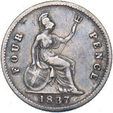 1837 Groat (Fourpence) - William IV British Silver Coin