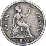 1854 Groat (Fourpence) - Victoria British Silver Coin