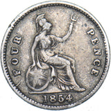1854 Groat (Fourpence) - Victoria British Silver Coin
