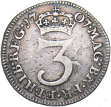 1707 Threepence - Anne British Silver Coin