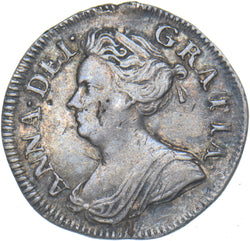 1713 Threepence - Anne British Silver Coin - Nice