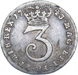 1743 Threepence - George II British Silver Coin
