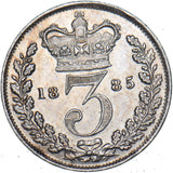 1885 Threepence - Victoria British Silver Coin - Very Nice