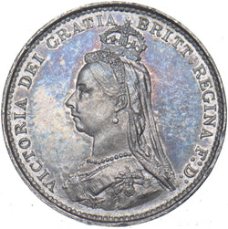 1887 Threepence - Victoria British Silver Coin - Superb