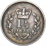 1836 Threehalfpence - William IV British Silver Coin - Nice