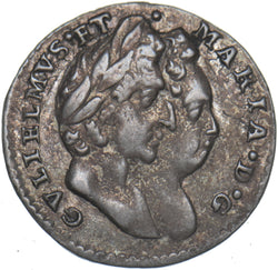 1691 Maundy Twopence - William & Mary British Silver Coin - Nice