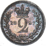 1827 Maundy Twopence - George IV British Silver Coin - Superb