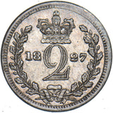 1827 Maundy Twopence - George IV British Silver Coin - Very Nice
