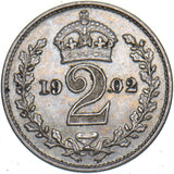 1902 Maundy Twopence - Edward VII British Silver Coin - Superb