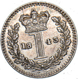 1843 Maundy Penny - Victoria British Silver Coin - Nice