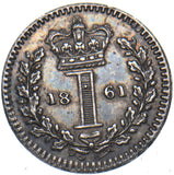 1861 Maundy Penny - Victoria British Silver Coin - Very Nice
