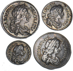 1678 Maundy Set - Charles II British Silver Coins - Very Nice