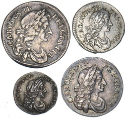 1680 Maundy Set - Charles II British Silver Coins - Very Nice