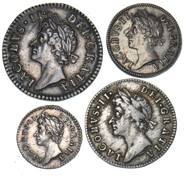1686 Maundy Set - James II British Silver Coins - Very Nice