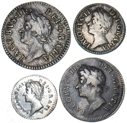 1687 Maundy Set - James II British Silver Coins - Nice