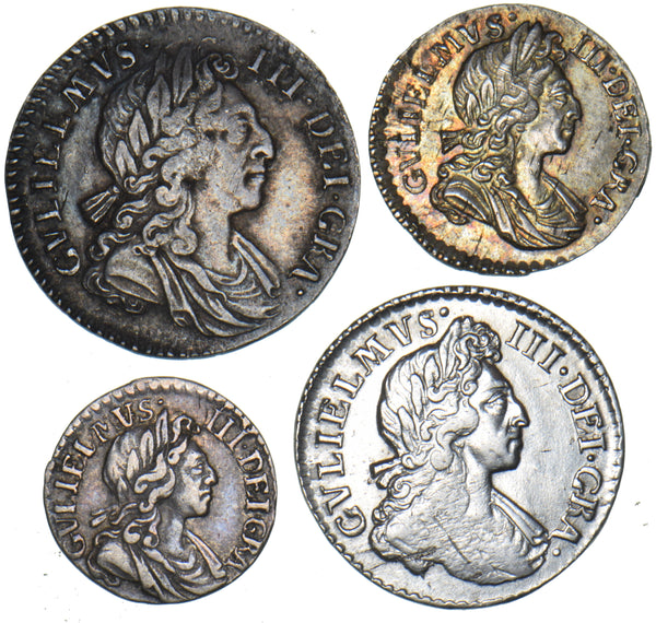 1701 Maundy Set - William III British Silver Coins - Very Nice