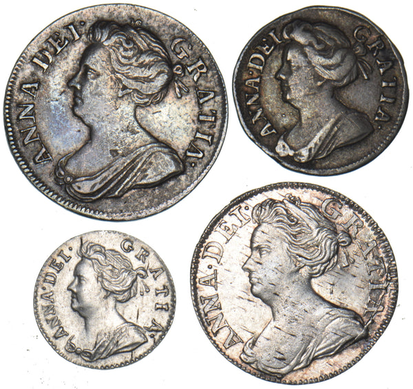 1709 Maundy Set - Anne British Silver Coins - Very Nice