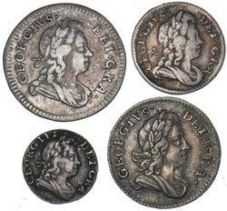 1727 Maundy Set - George I British Silver Coins - Nice
