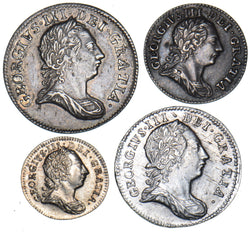 1766 Maundy Set - George III British Silver Coins - Very Nice