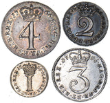 1766 Maundy Set - George III British Silver Coins - Very Nice