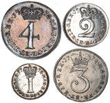 1772 Maundy Set - George III British Silver Coins - Very Nice