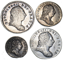 1780 Maundy Set - George III British Silver Coins - Very Nice