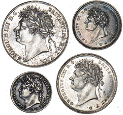 1824 Maundy Set - George IV British Silver Coins - Very Nice