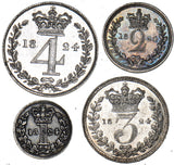 1824 Maundy Set - George IV British Silver Coins - Very Nice