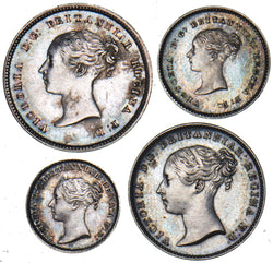 1842 Maundy Set - Victoria British Silver Coins - Very Nice