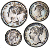 1842 Maundy Set - Victoria British Silver Coins - Very Nice