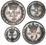 1842 Maundy Set - Victoria British Silver Coins - Very Nice