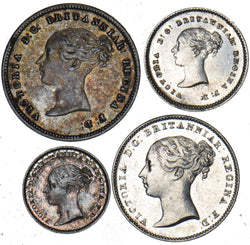 1843 Maundy Set - Victoria British Silver Coins - Very Nice