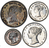 1843 Maundy Set - Victoria British Silver Coins - Very Nice