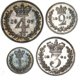 1843 Maundy Set - Victoria British Silver Coins - Very Nice