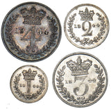 1844 Maundy Set - Victoria British Silver Coins - Very Nice