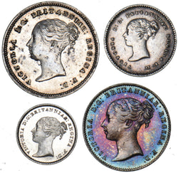 1855 Maundy Set - Victoria British Silver Coins - Very Nice