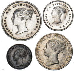 1861 Maundy Set - Victoria British Silver Coins - Very Nice