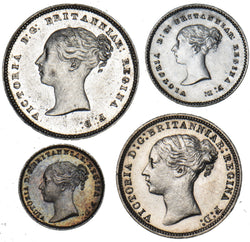 1878 Maundy Set - Victoria British Silver Coins - Very Nice