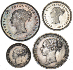 1881 Maundy Set - Victoria British Silver Coins - Very Nice